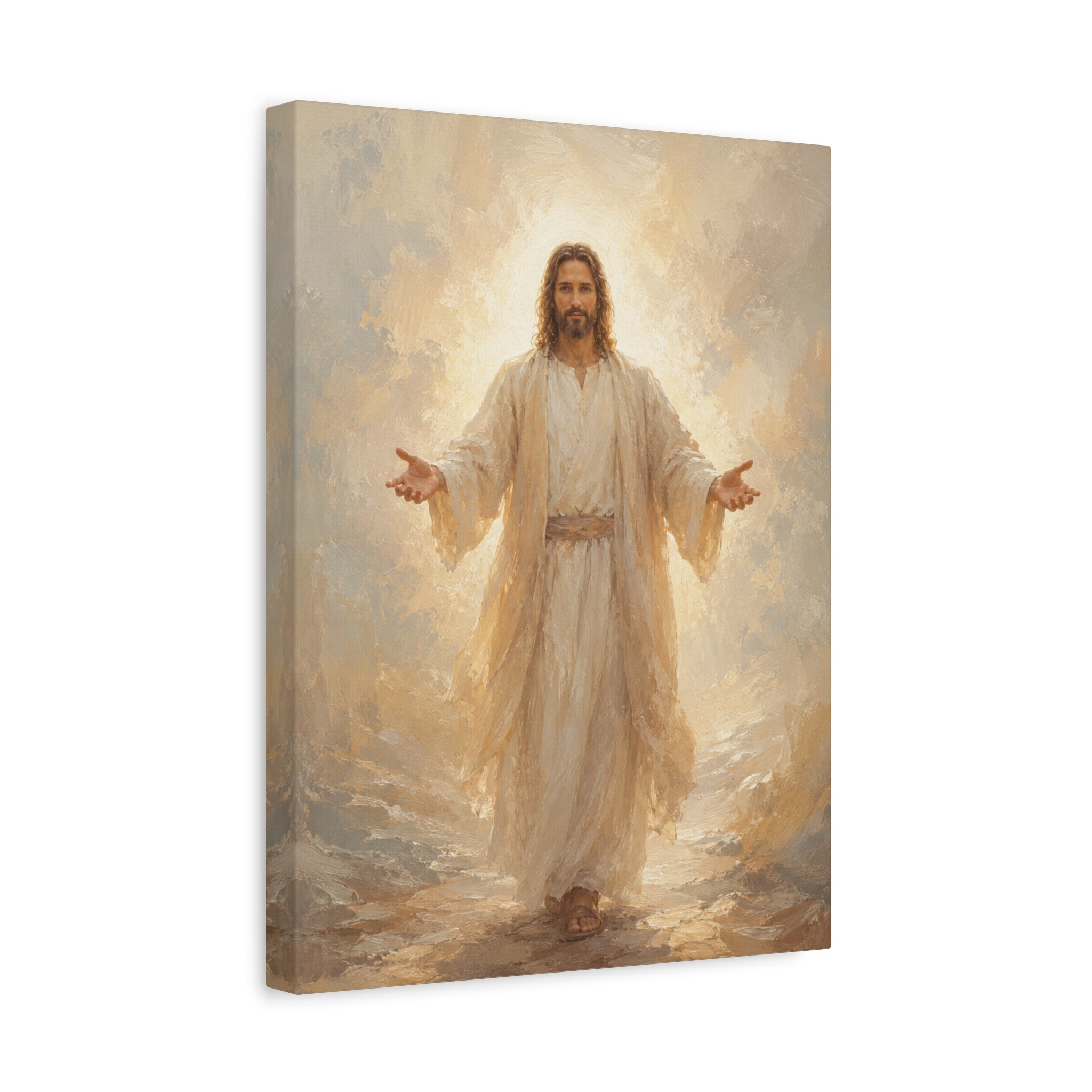 Come Unto Me Jesus Christ Canvas Wall Art — Soft Christian Home Decor