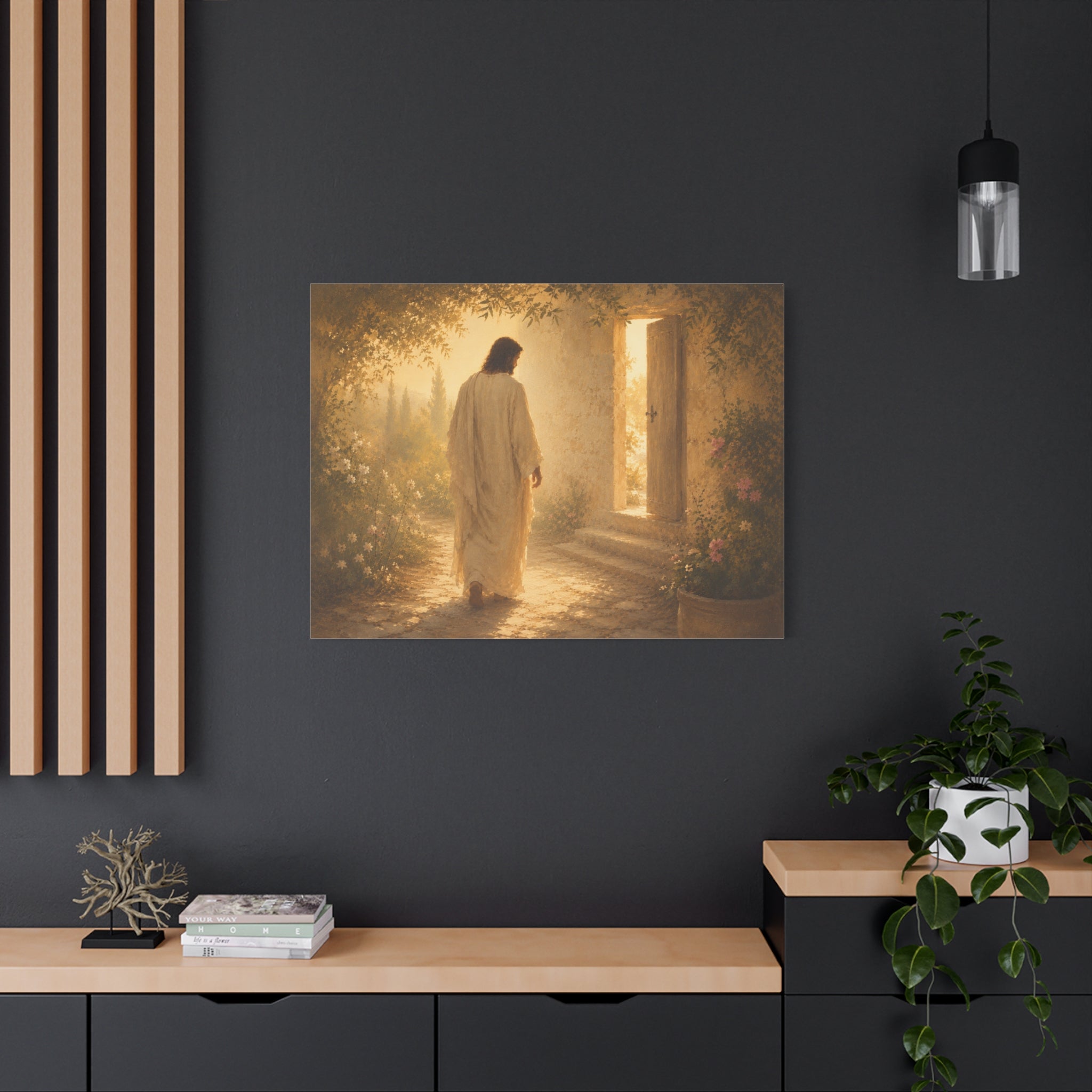 Abide With Me Jesus Christ Canvas Wall Art — Christian Garden Print