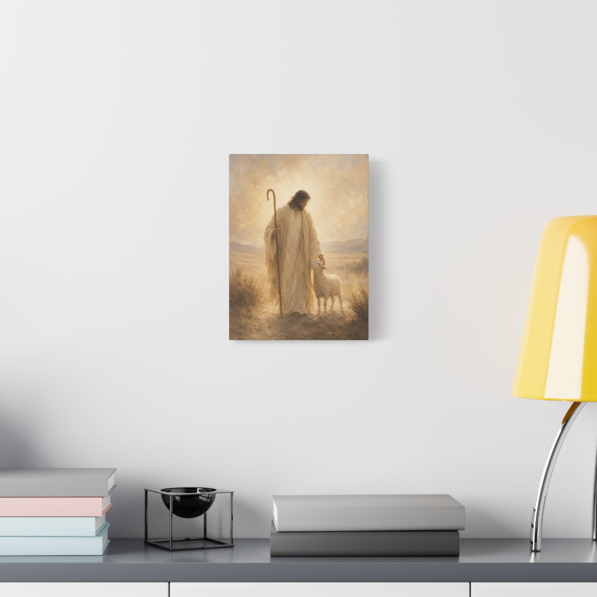 The Good Shepherd Jesus Christ Canvas Wall Art — Christian Lamb Print