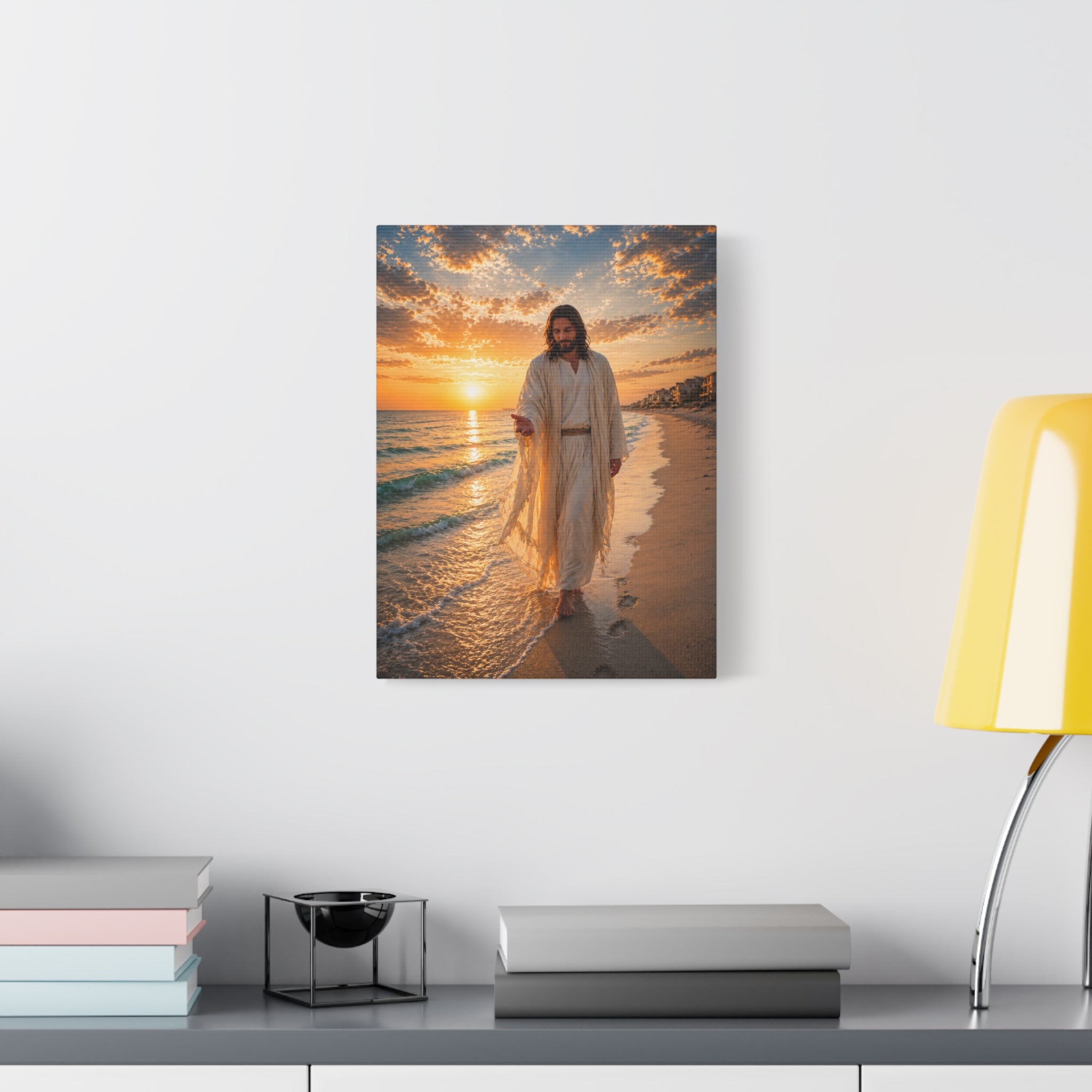 Jesus Walks With Me — Destin Beach Canvas Print