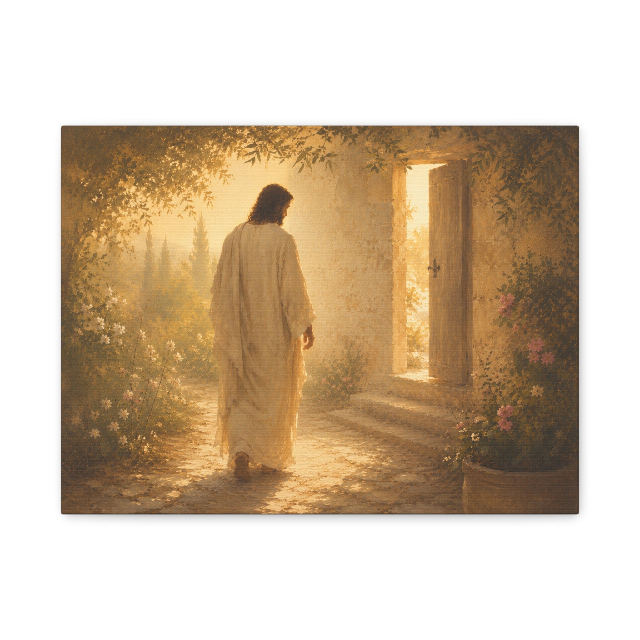 Abide With Me Jesus Christ Canvas Wall Art — Christian Garden Print