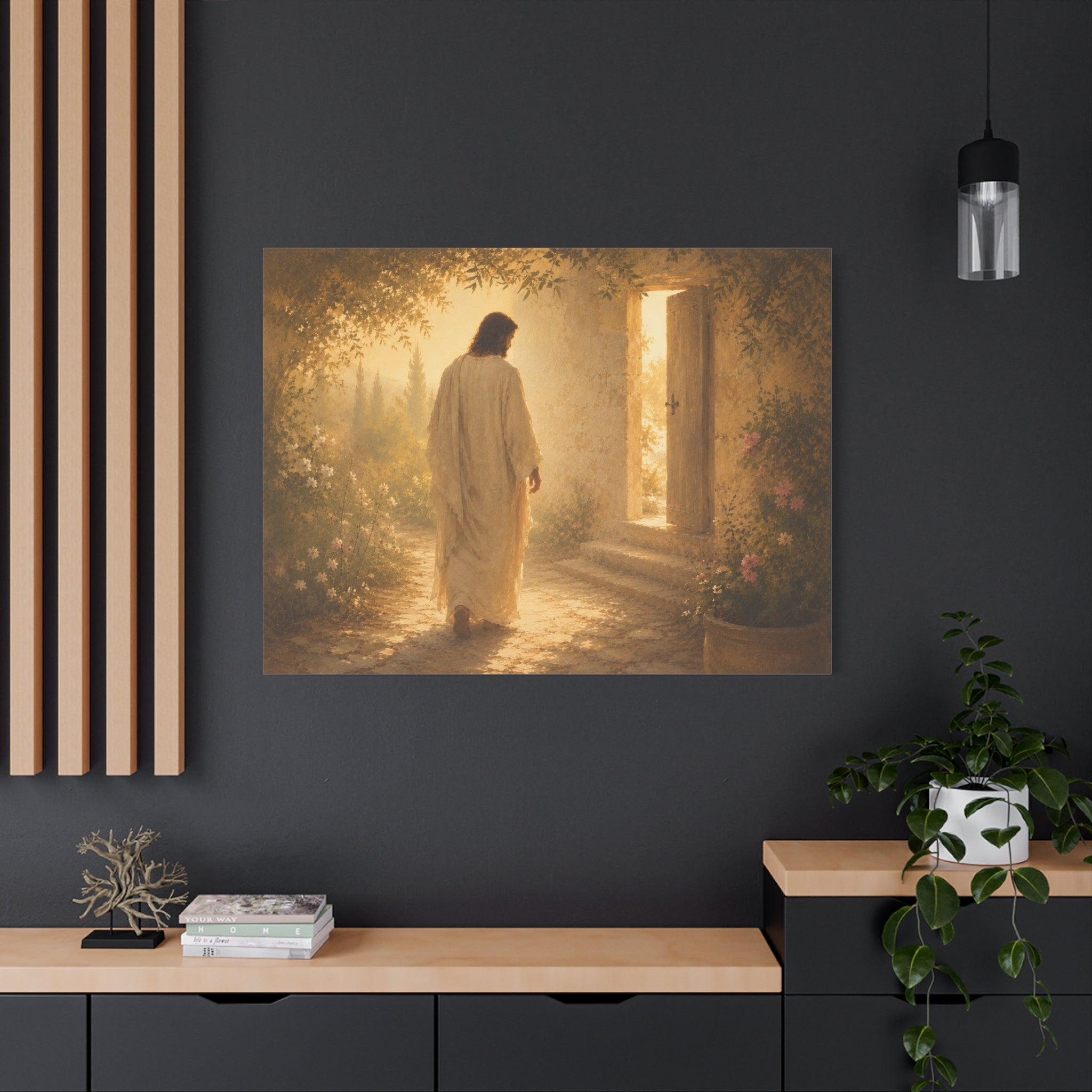 Abide With Me Jesus Christ Canvas Wall Art — Christian Garden Print