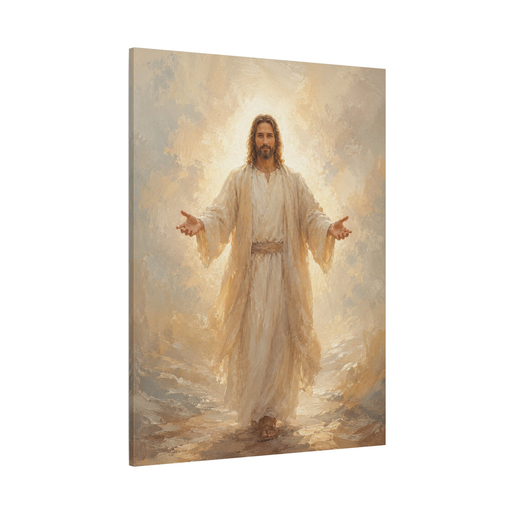 Come Unto Me Jesus Christ Canvas Wall Art — Soft Christian Home Decor