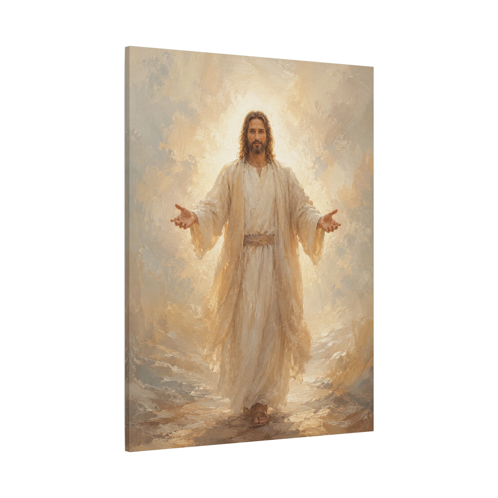 Come Unto Me Jesus Christ Canvas Wall Art — Soft Christian Home Decor