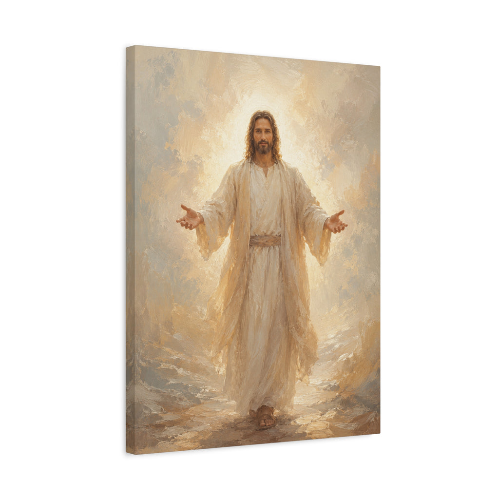 Come Unto Me Jesus Christ Canvas Wall Art — Soft Christian Home Decor
