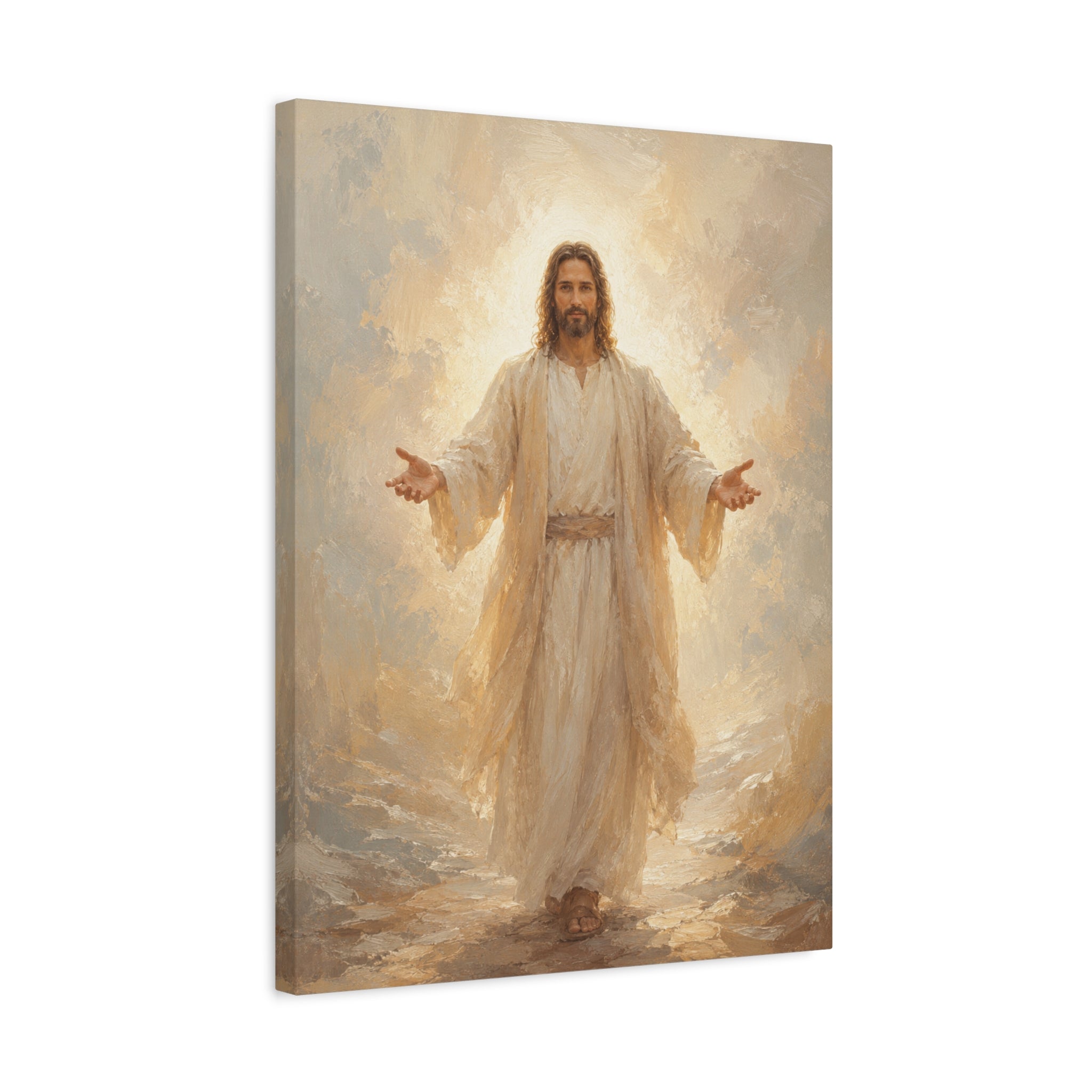 Come Unto Me Jesus Christ Canvas Wall Art — Soft Christian Home Decor