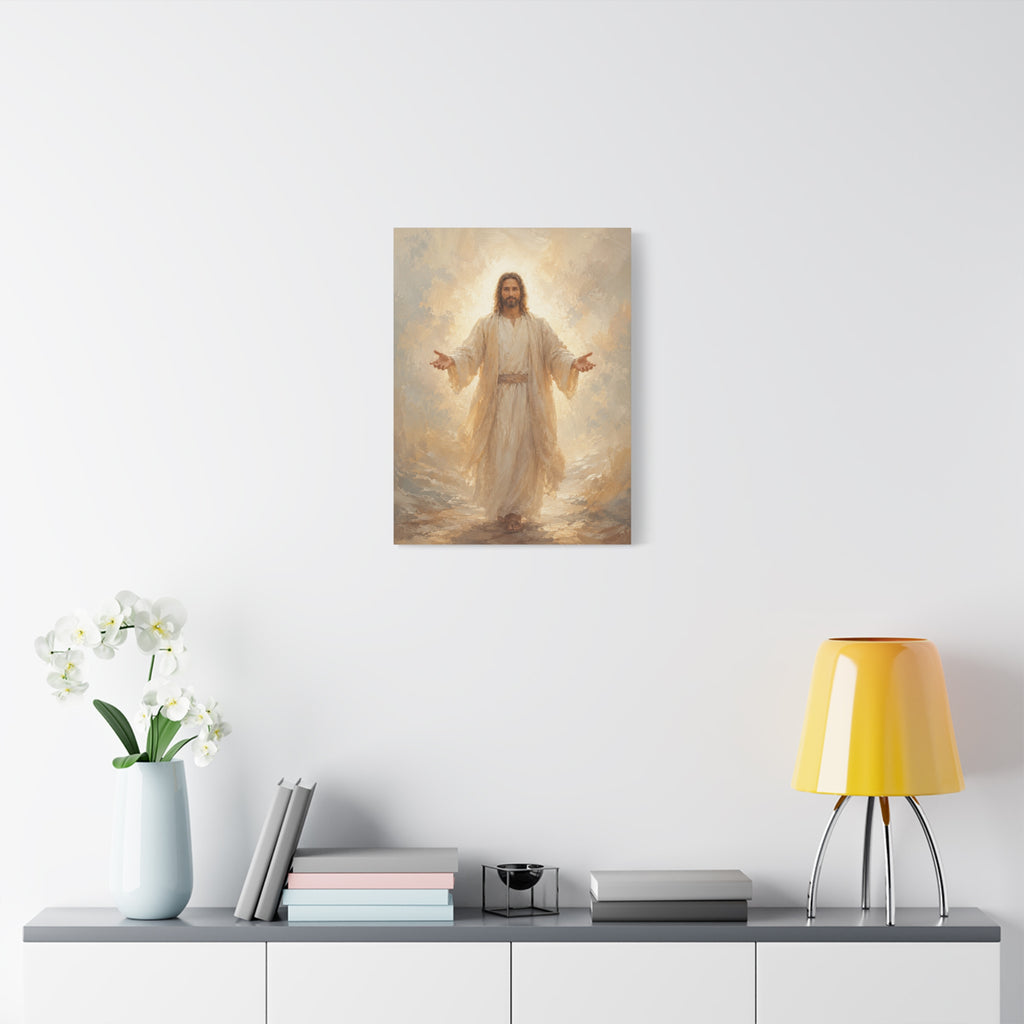 Come Unto Me Jesus Christ Canvas Wall Art — Soft Christian Home Decor
