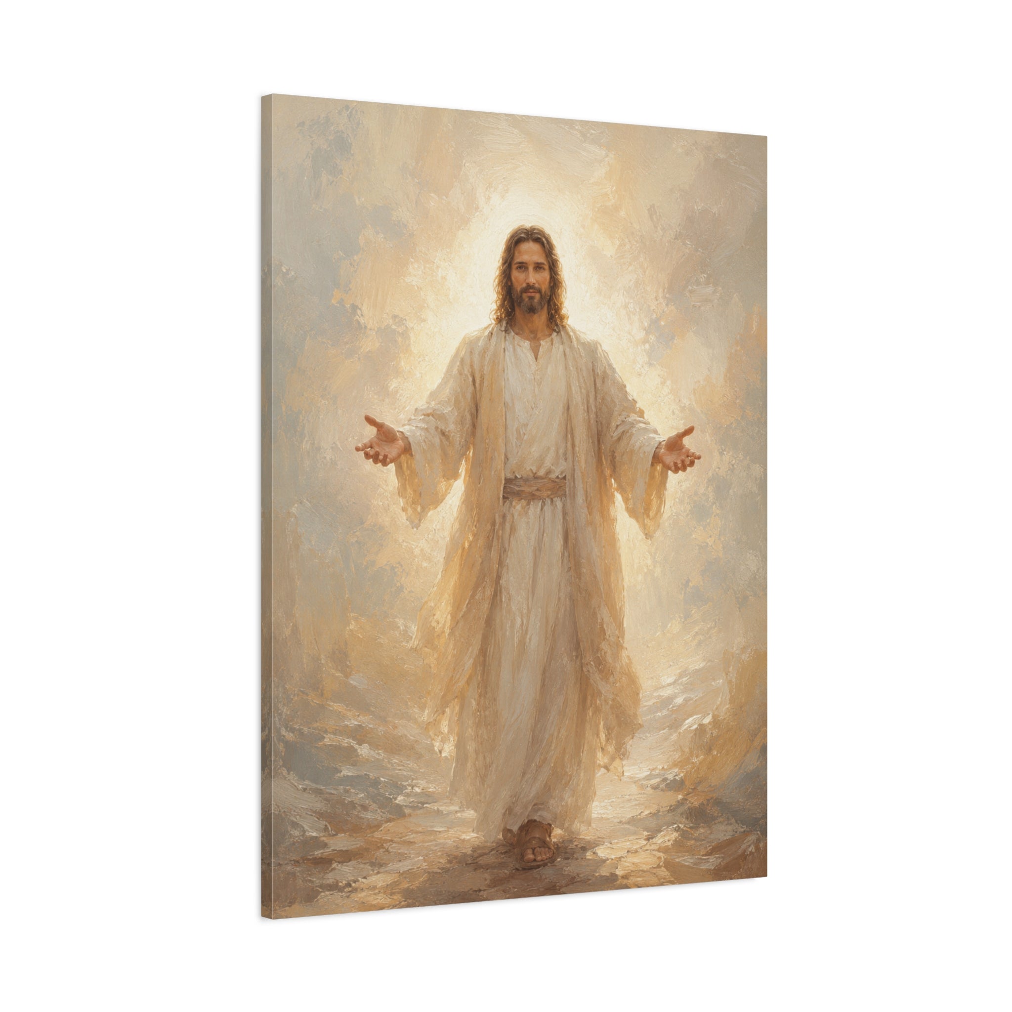 Come Unto Me Jesus Christ Canvas Wall Art — Soft Christian Home Decor
