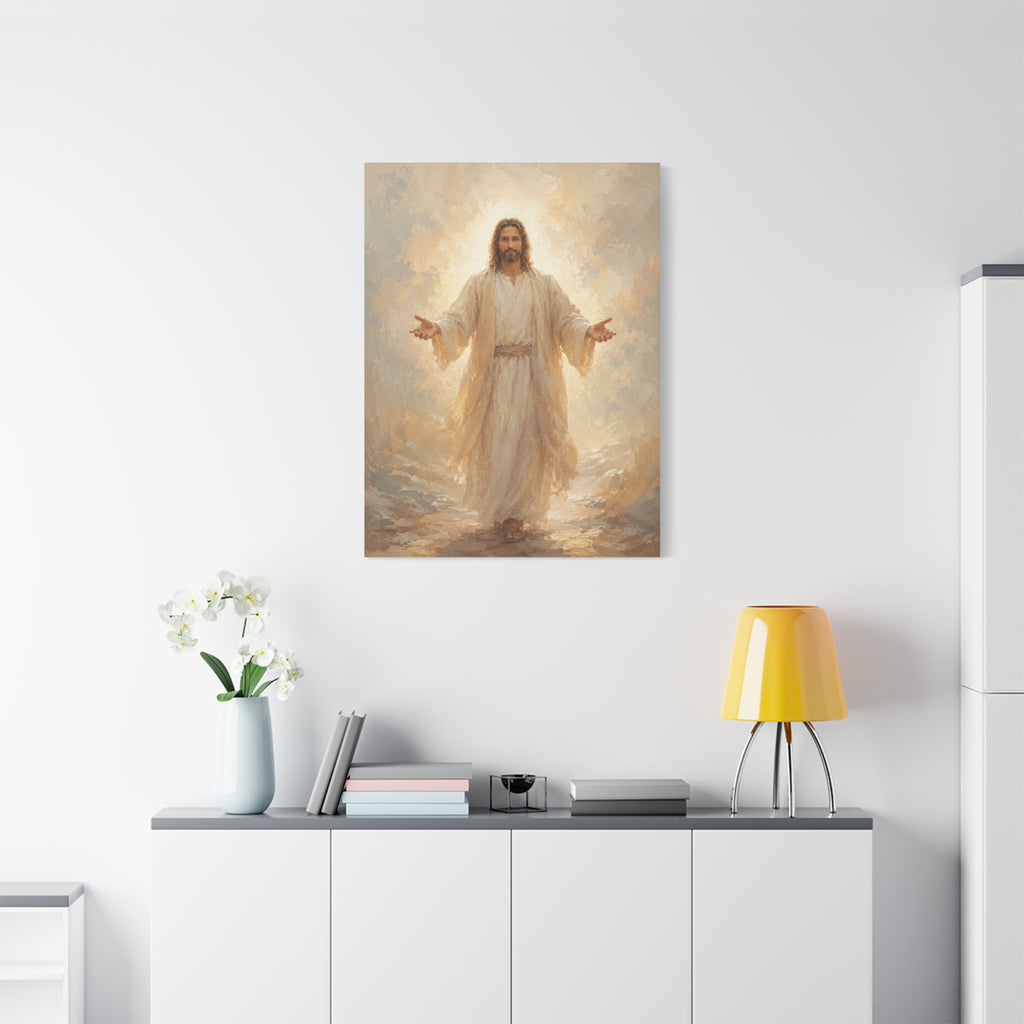 Come Unto Me Jesus Christ Canvas Wall Art — Soft Christian Home Decor