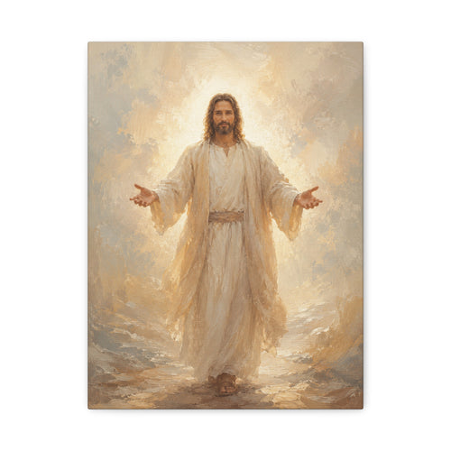Come Unto Me Jesus Christ Canvas Wall Art — Soft Christian Home Decor