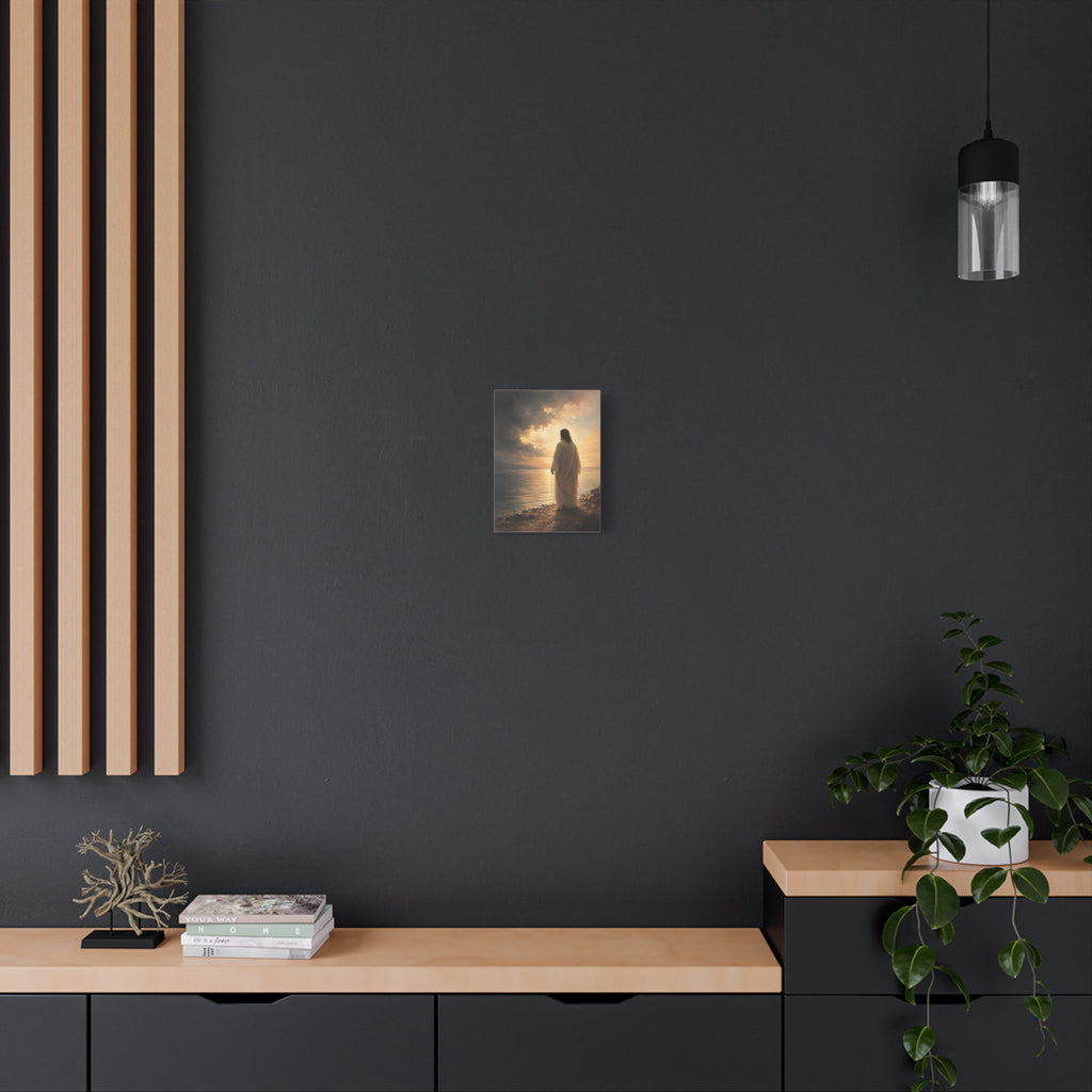 Peace Be Still Jesus Christ Canvas Wall Art — Christian Storm & Water Print