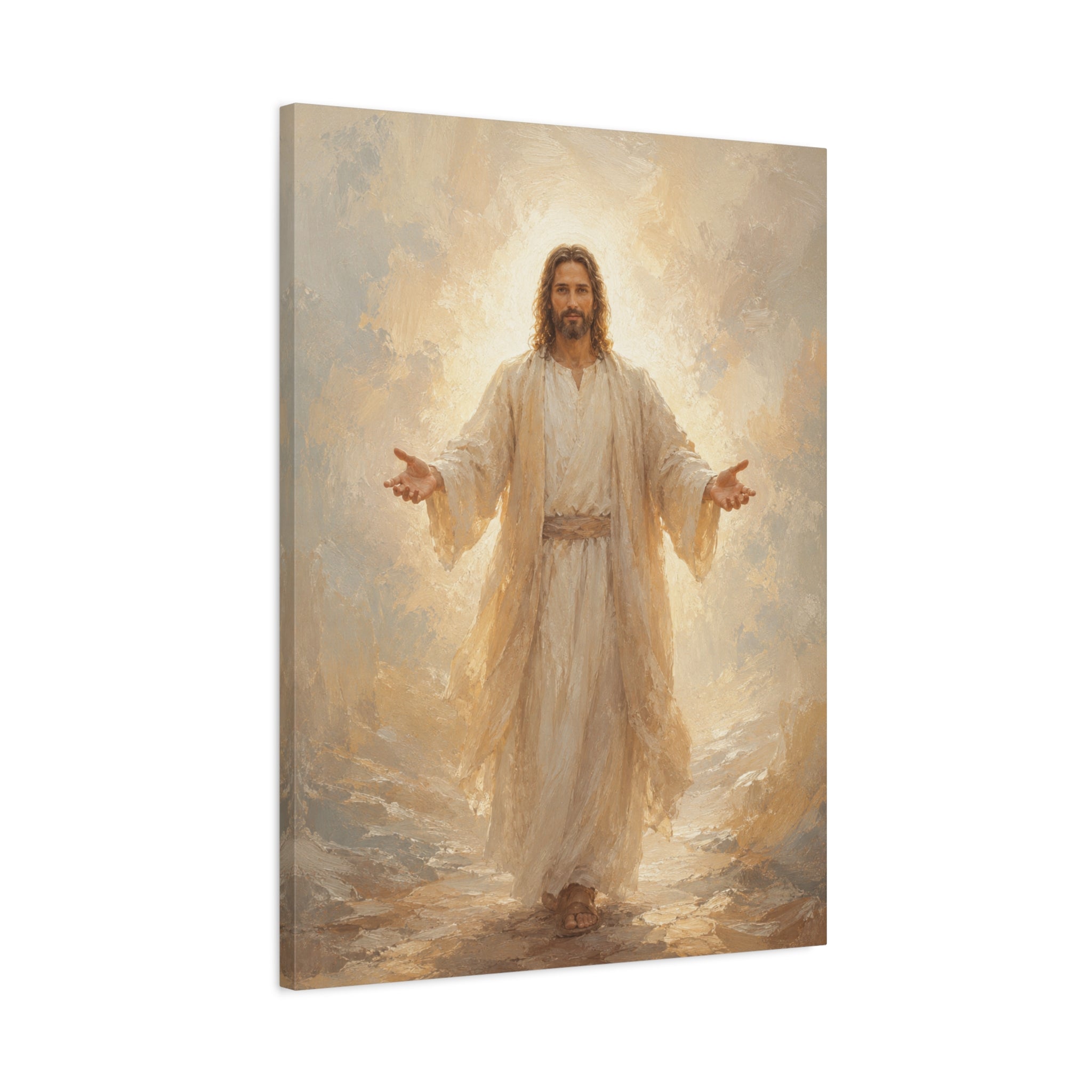Come Unto Me Jesus Christ Canvas Wall Art — Soft Christian Home Decor