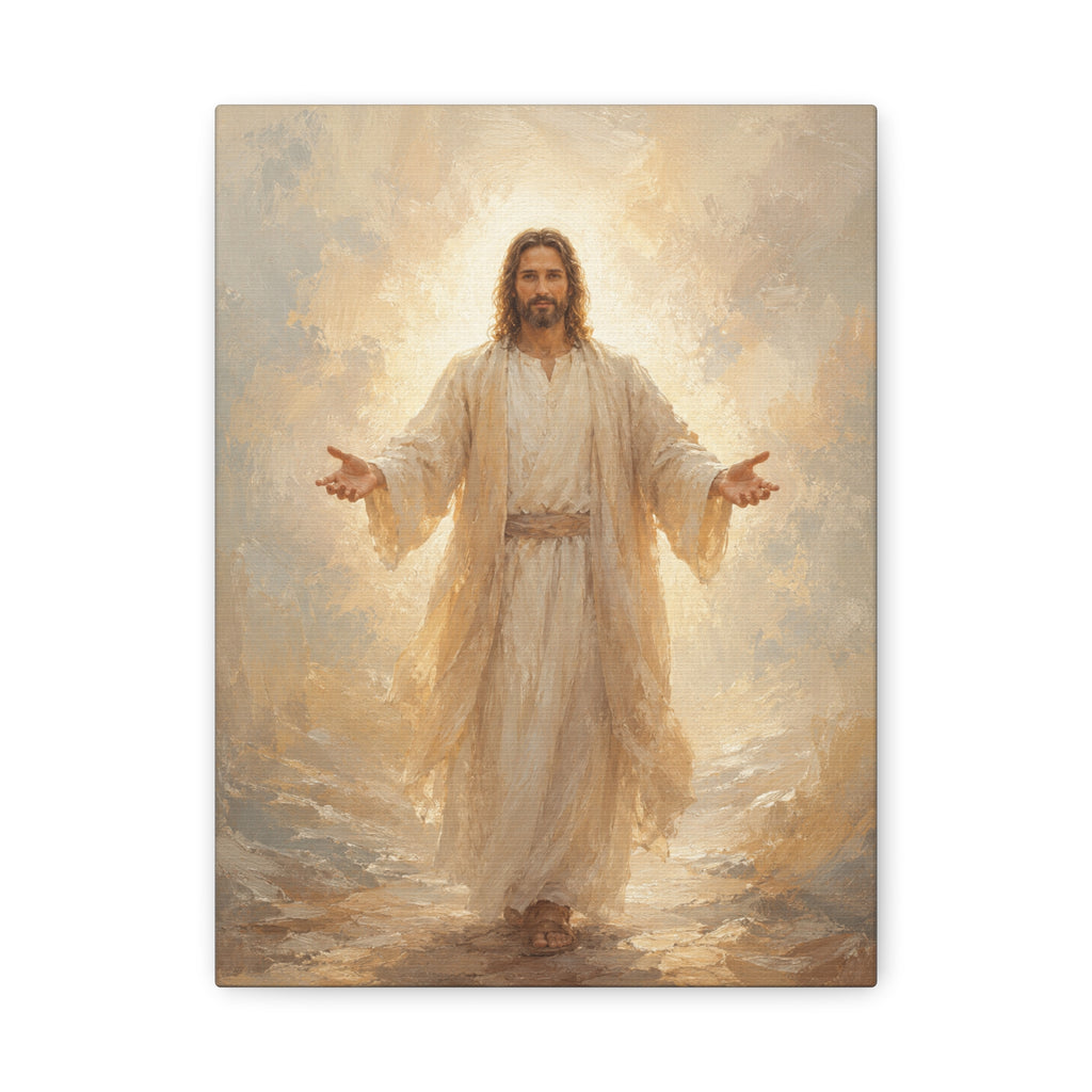 Come Unto Me Jesus Christ Canvas Wall Art — Soft Christian Home Decor