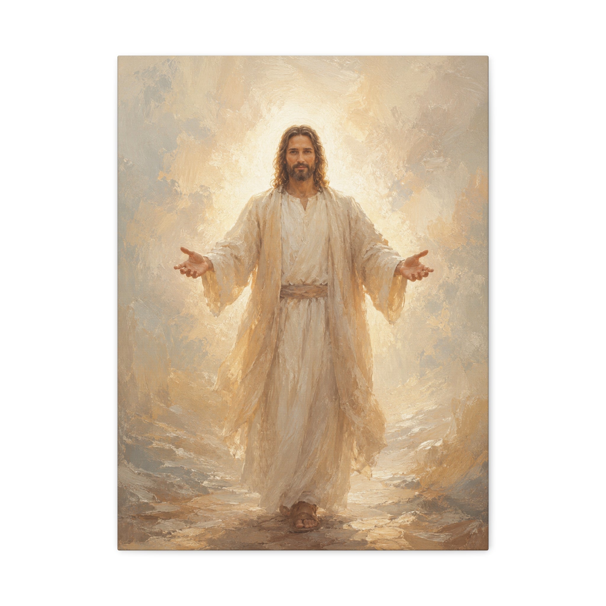 Come Unto Me Jesus Christ Canvas Wall Art — Soft Christian Home Decor