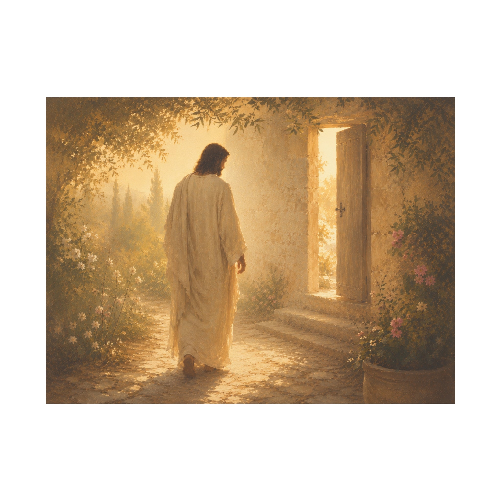 Abide With Me Jesus Christ Canvas Wall Art — Christian Garden Print