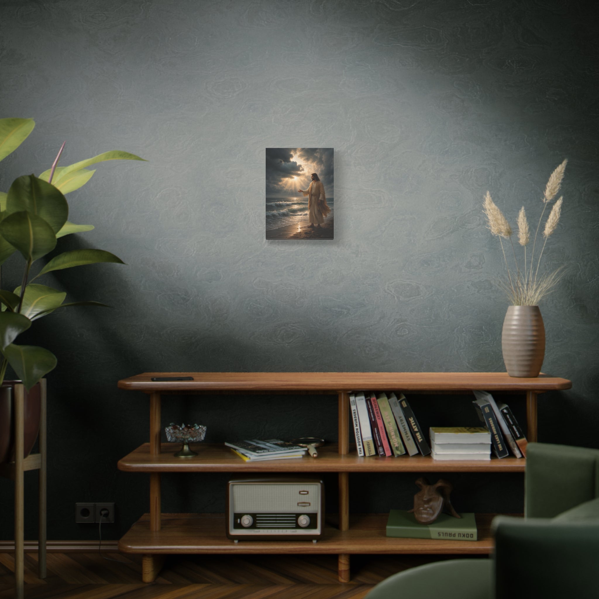 Peace, Be Still — Jesus Ocean Storm Canvas Wall Art
