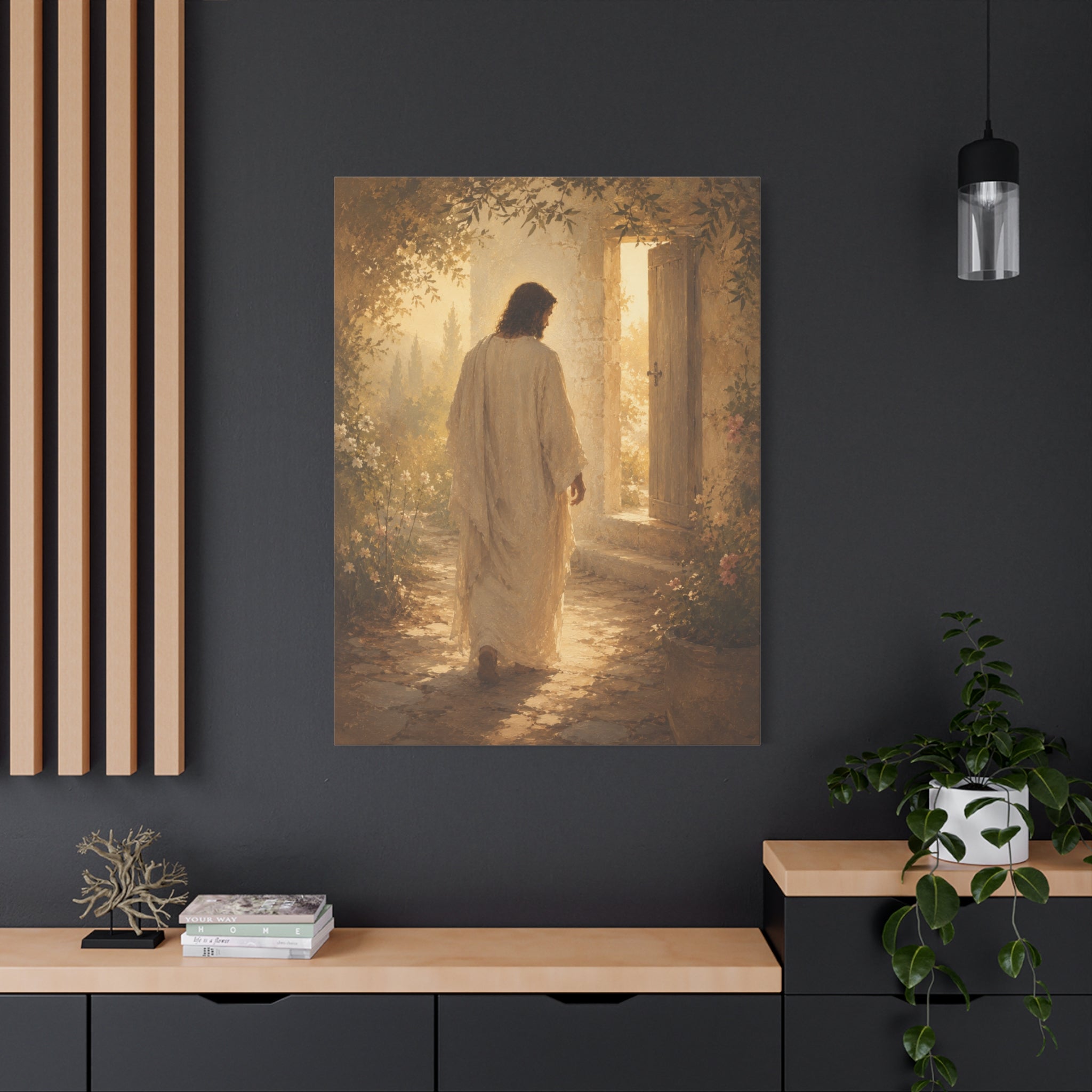 Abide With Me Jesus Christ Canvas Wall Art — Christian Garden Print