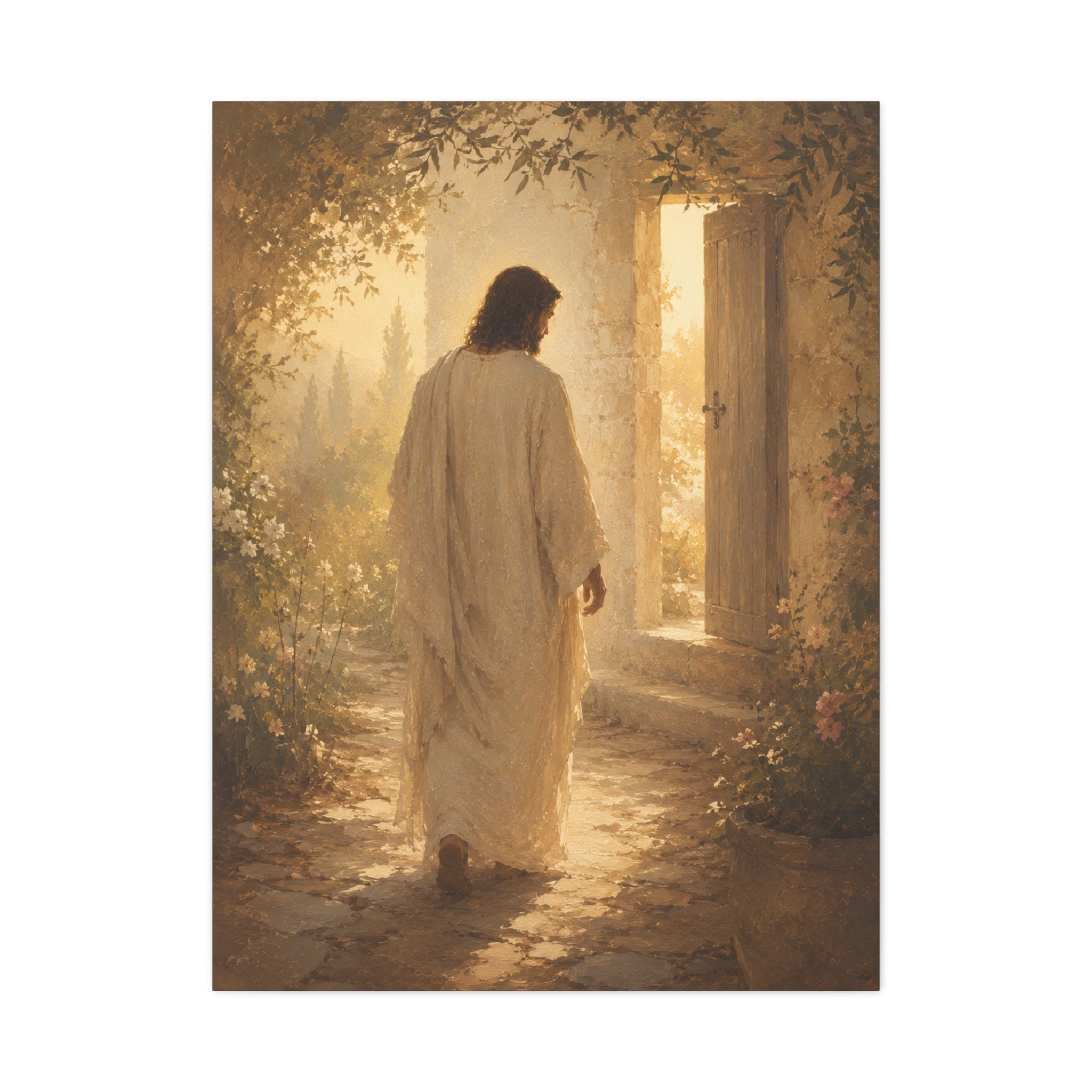 Abide With Me Jesus Christ Canvas Wall Art — Christian Garden Print