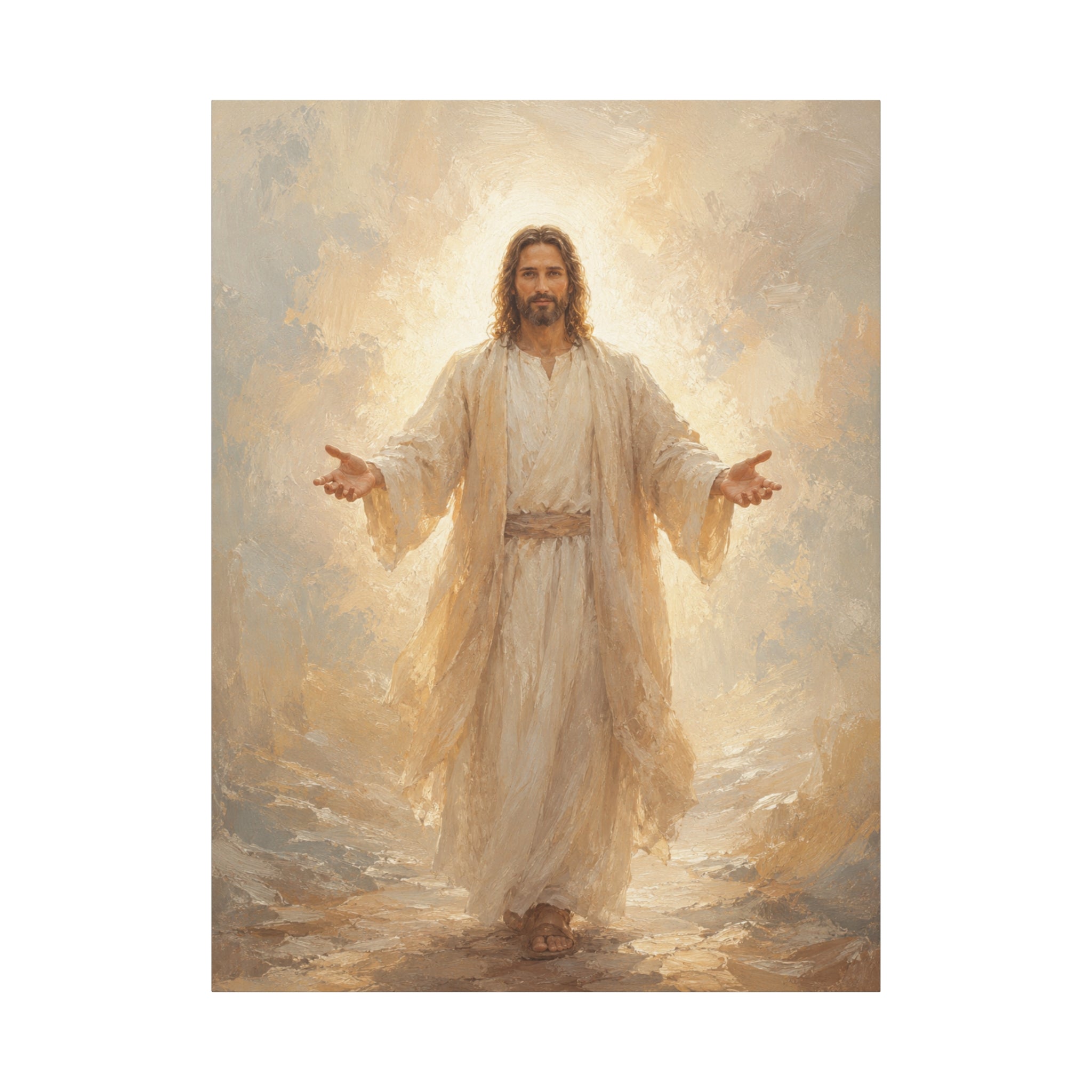 Come Unto Me Jesus Christ Canvas Wall Art — Soft Christian Home Decor
