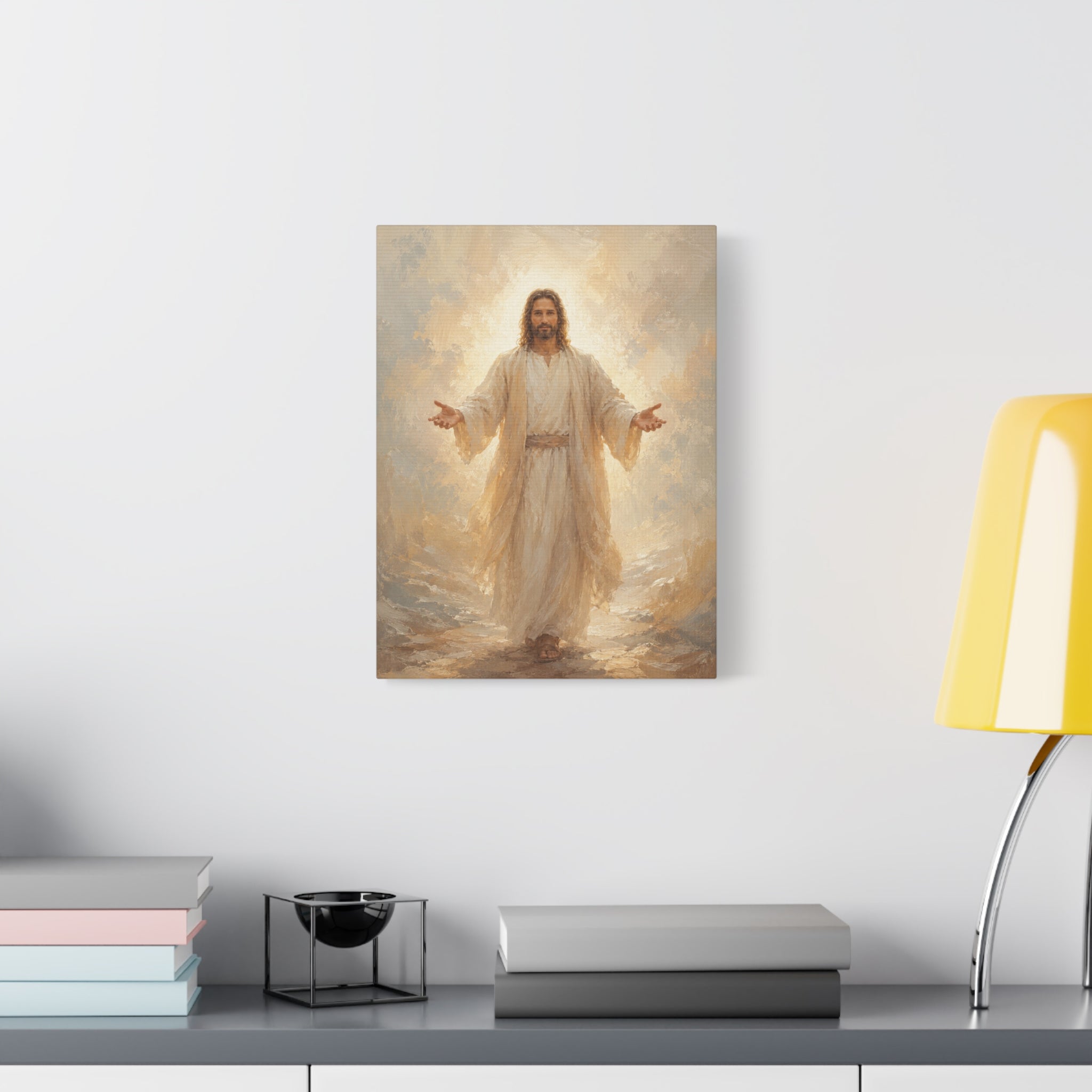 Come Unto Me Jesus Christ Canvas Wall Art — Soft Christian Home Decor