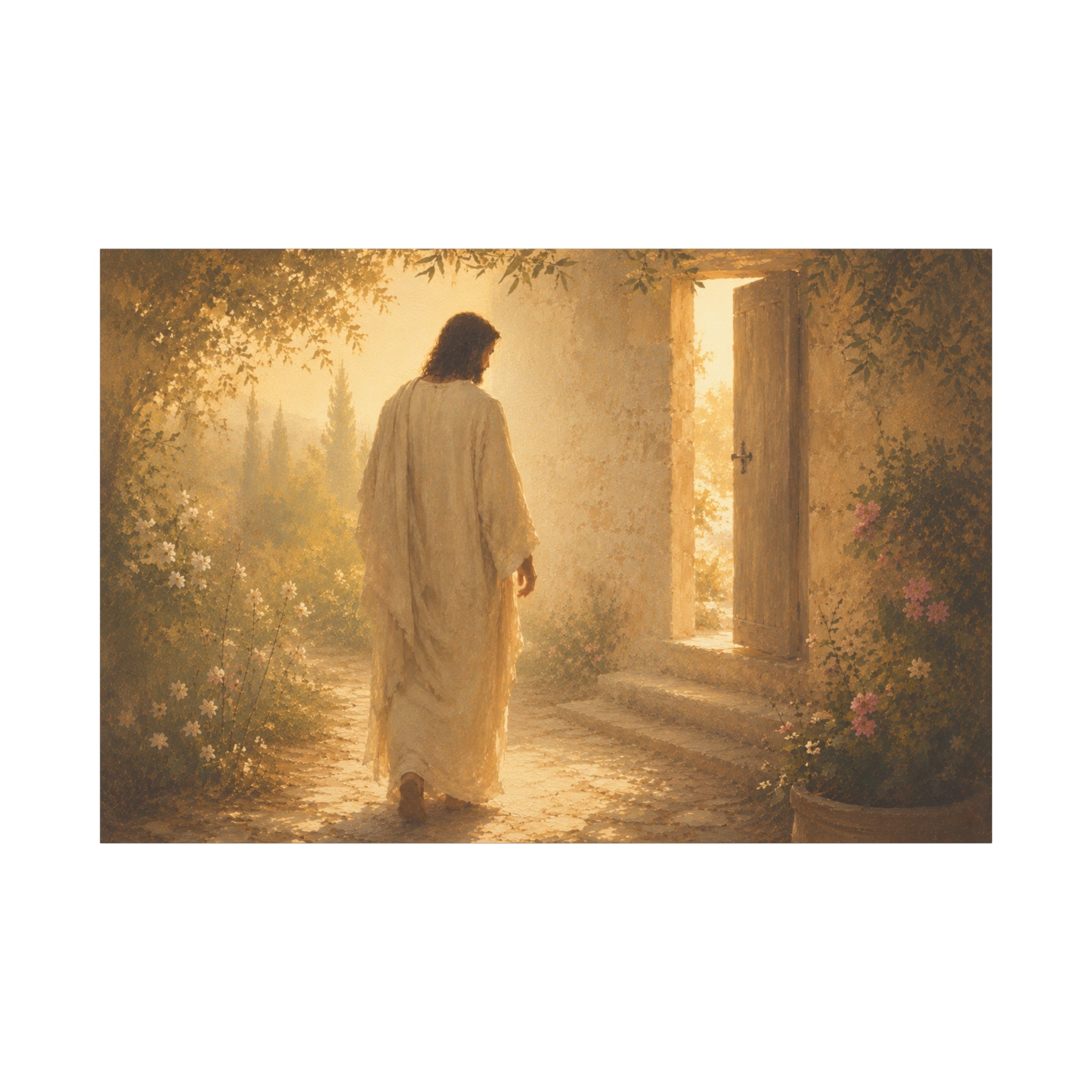 Abide With Me Jesus Christ Canvas Wall Art — Christian Garden Print