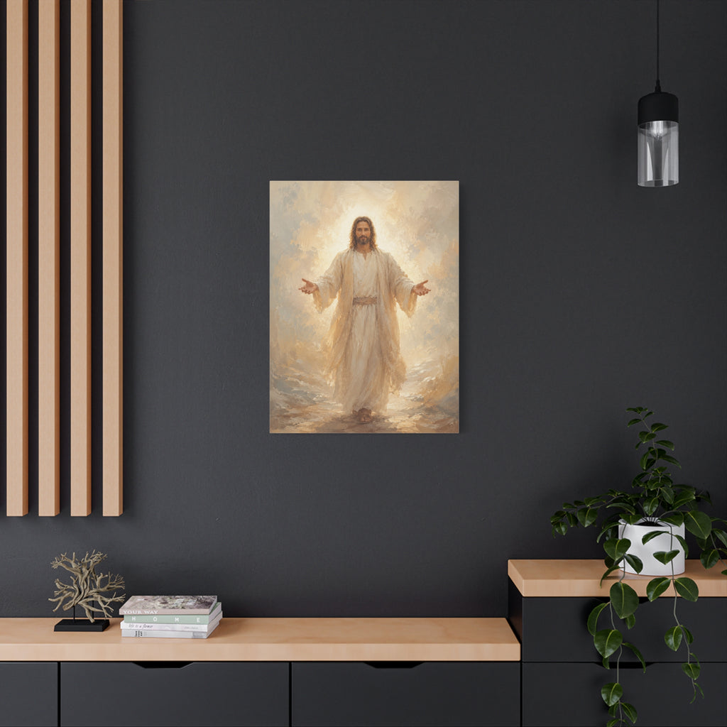 Come Unto Me Jesus Christ Canvas Wall Art — Soft Christian Home Decor