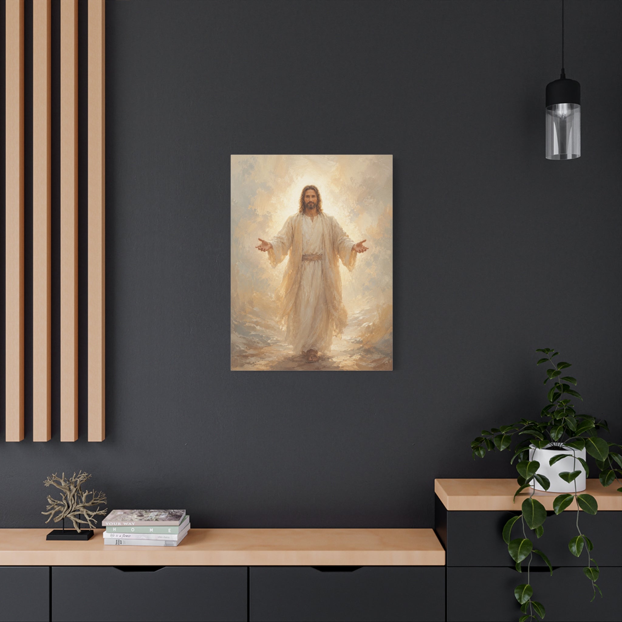 Come Unto Me Jesus Christ Canvas Wall Art — Soft Christian Home Decor