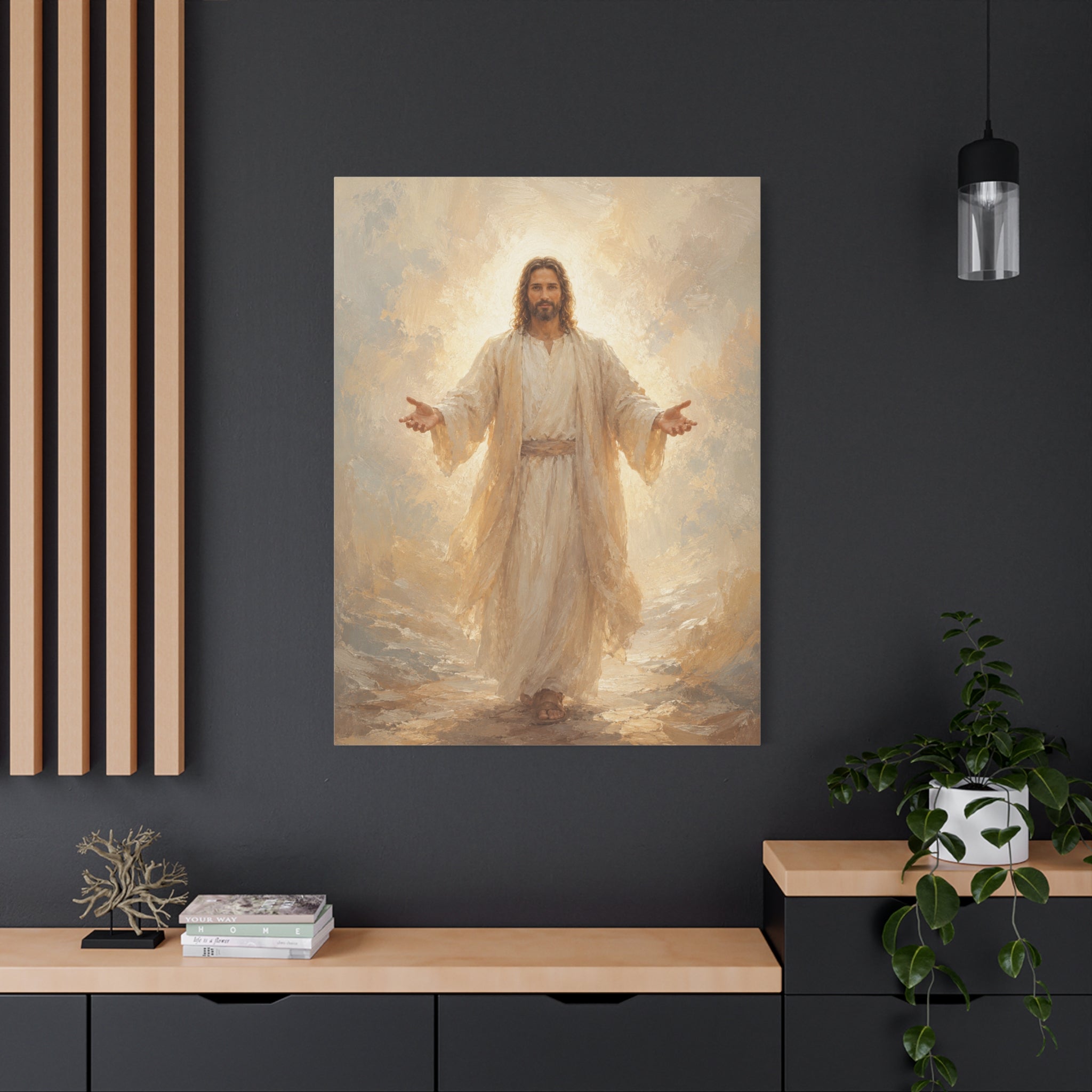 Come Unto Me Jesus Christ Canvas Wall Art — Soft Christian Home Decor