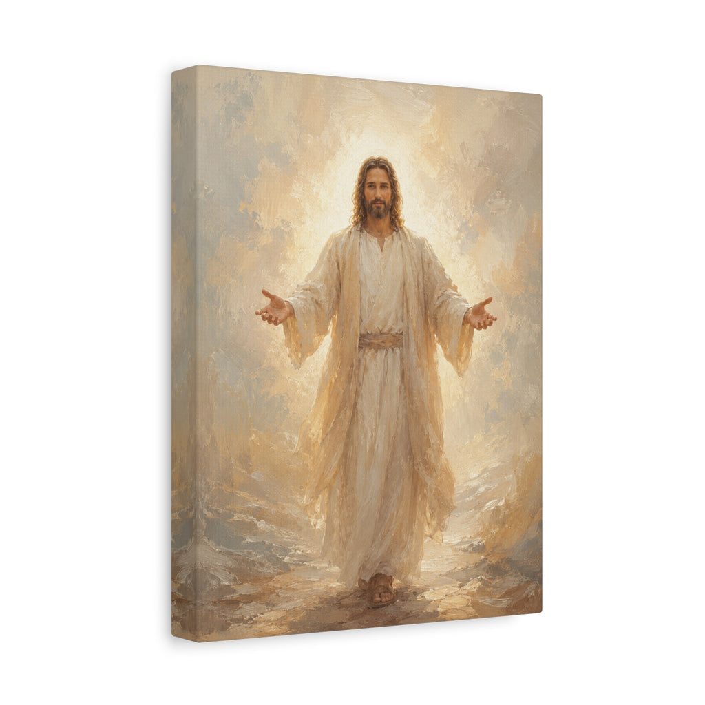 Come Unto Me Jesus Christ Canvas Wall Art — Soft Christian Home Decor