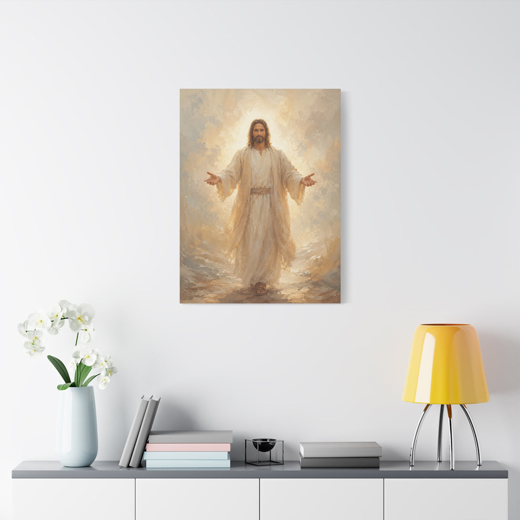 Come Unto Me Jesus Christ Canvas Wall Art — Soft Christian Home Decor